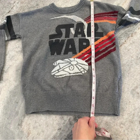 GAP Kids STAR WARS Millennium Falcon Intarsia Sweater Gray Size Small (6-7) - Picture 9 of 11
